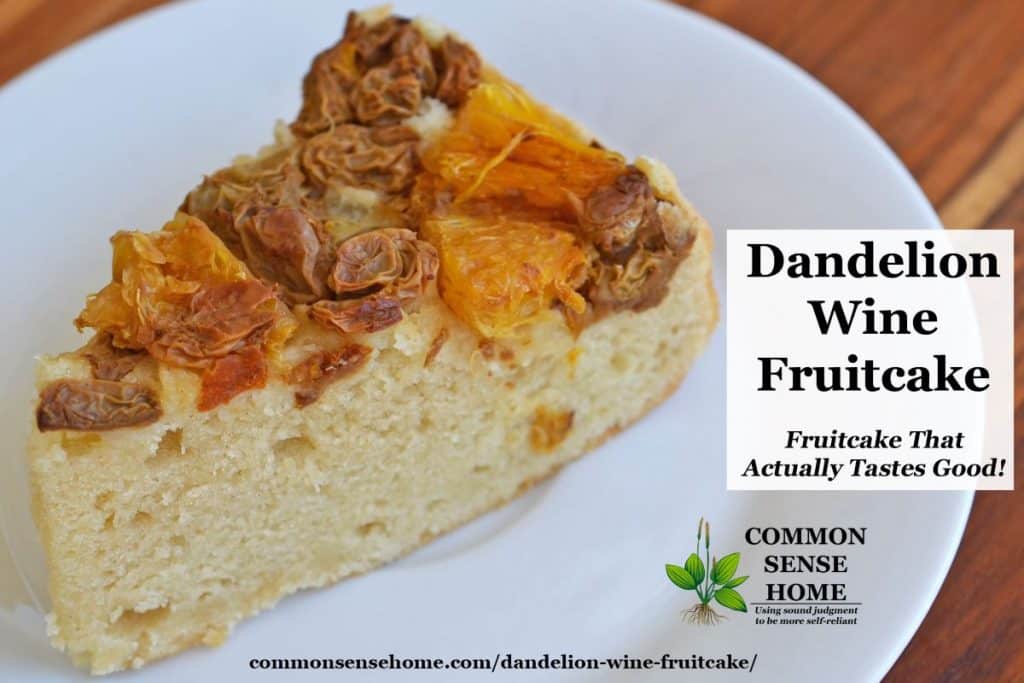 Slice of dandelion wine fruitcake