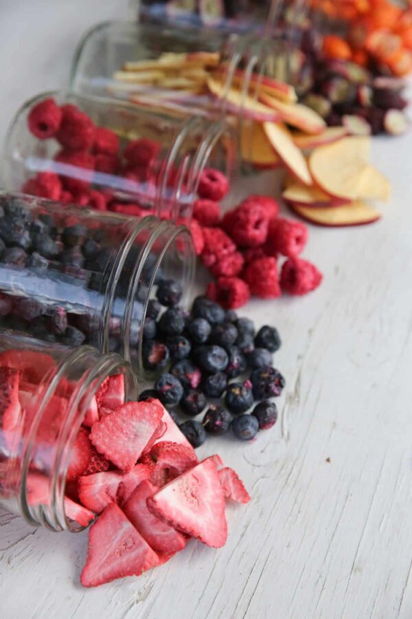 freeze dried fruits - berries and apples