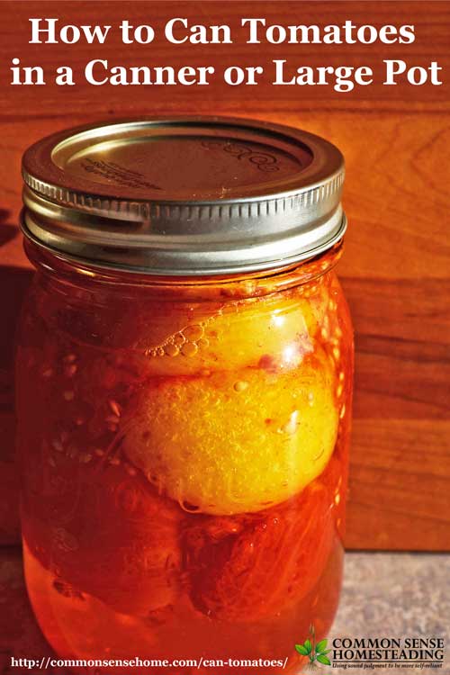 Can tomatoes at home - with or without a canner. Here are the tools you need and step by step instructions (with photos!) for safe and easy tomato canning.