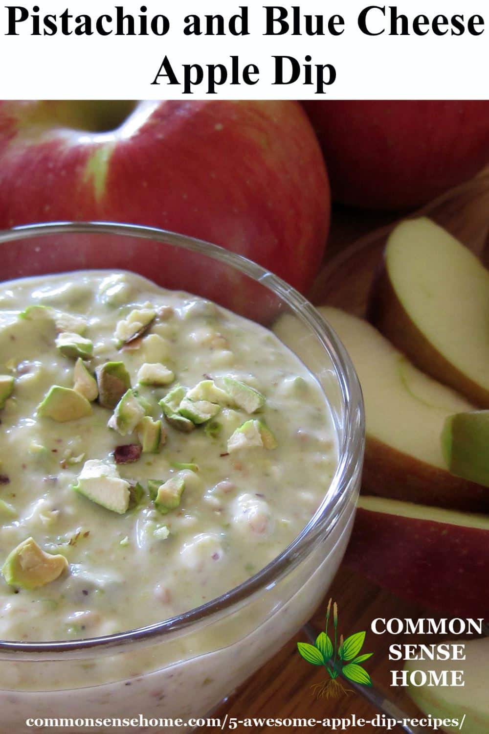 Pistachio and blue cheese apple dip