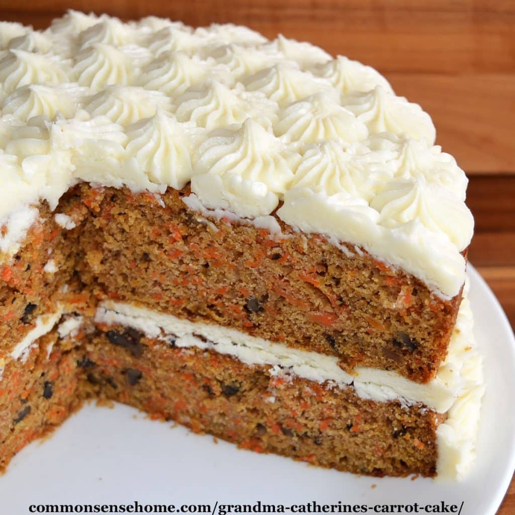 old fashioned carrot cake with cream cheese frosting