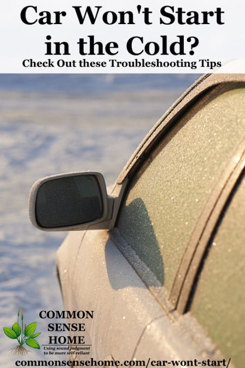 frost covered car that won't start in the cold weather