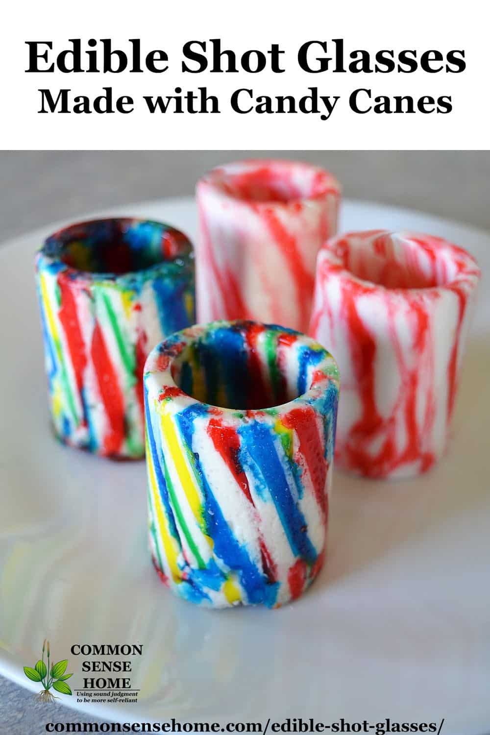 candy cane edible shot glasses