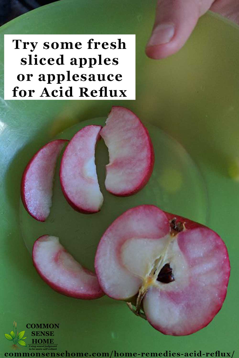 Apple slices for natural acid reflux remedy
