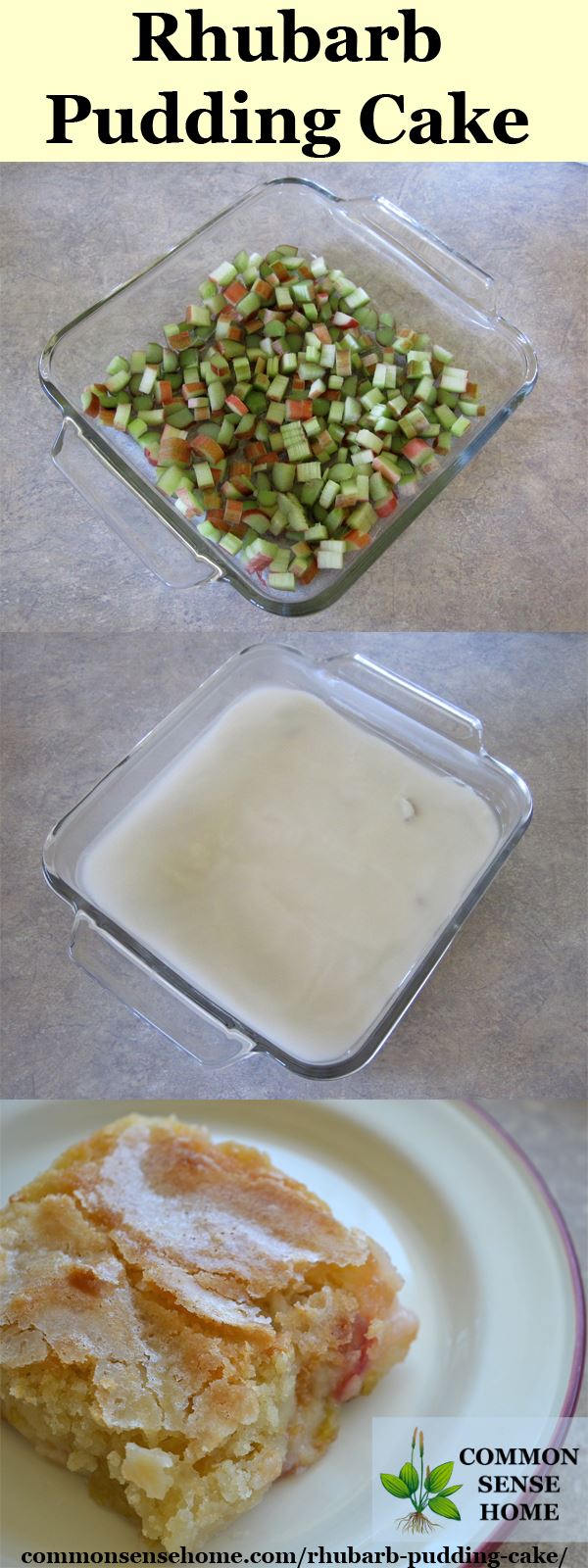 how to make rhubarb pudding cake step-by-step photos