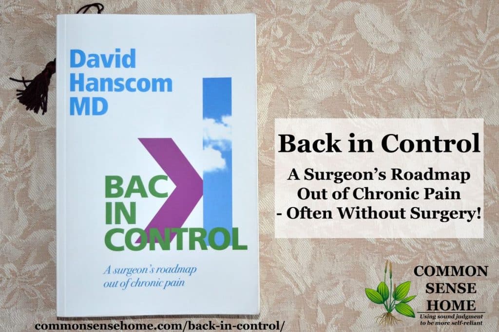 A copy of the book "Back in Control" laying on a table