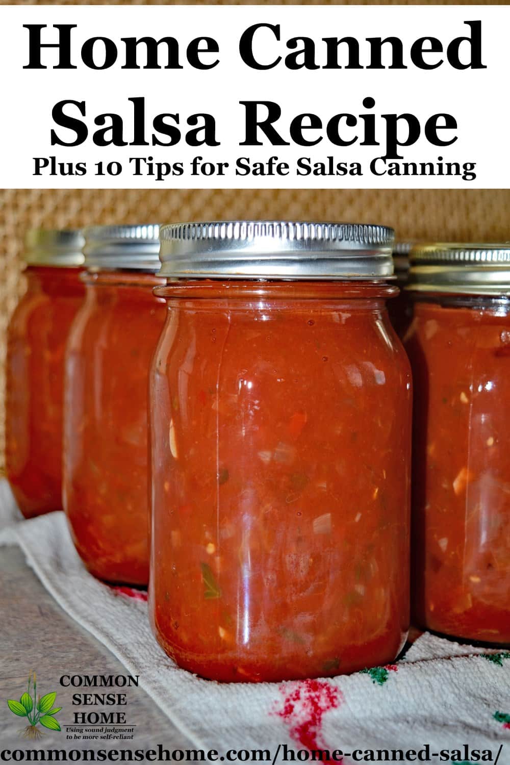 home canned salsa in mason jars