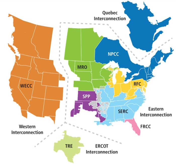 United States Power Grid Zones