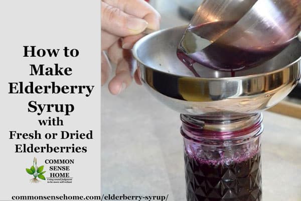 Homemade elderberry syrup recipe with elderberry juice.