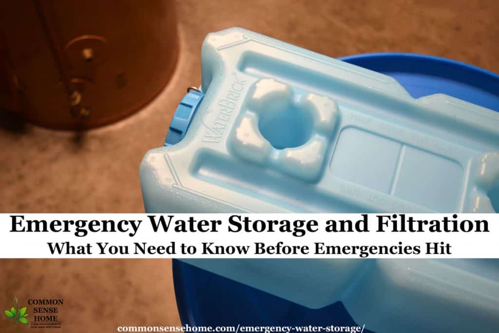 Emergency Water Storage 5 Gallon Water Tank - 6 Tanks (30 Gallons) - 5  Gallons Each w/Lids + Spigot & Water Treatment - Food Grade, Portable