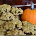 pumpkin oatmeal cookies with small pumpkin