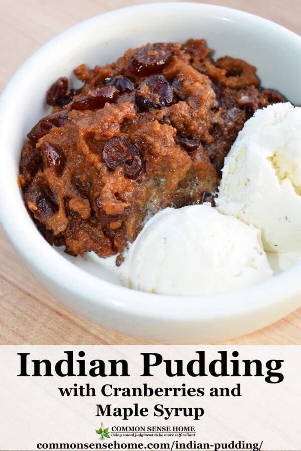 Indian pudding with ice cream
