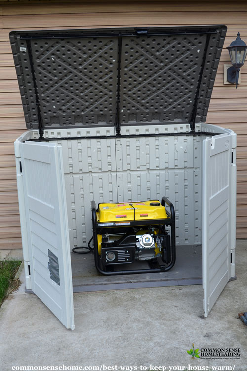 Generator in outdoor housing for backup power