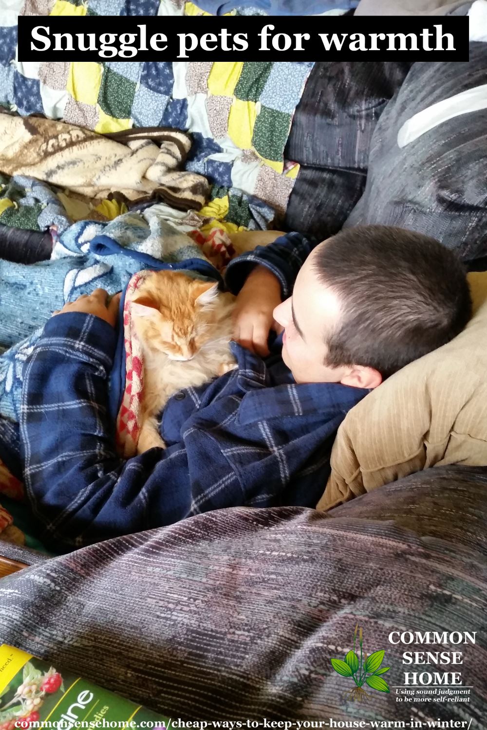 Duncan snuggling cat