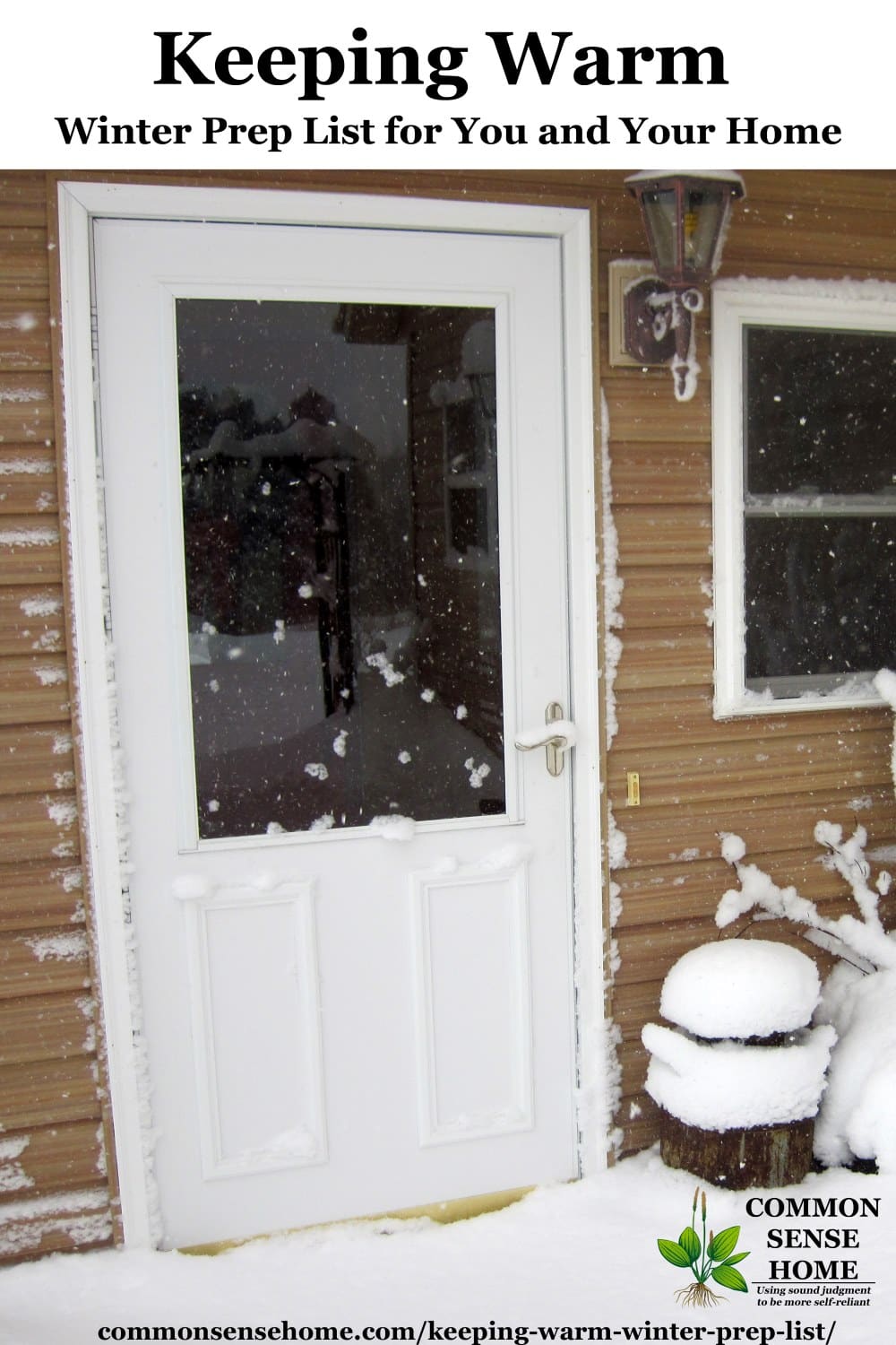 snow covered door