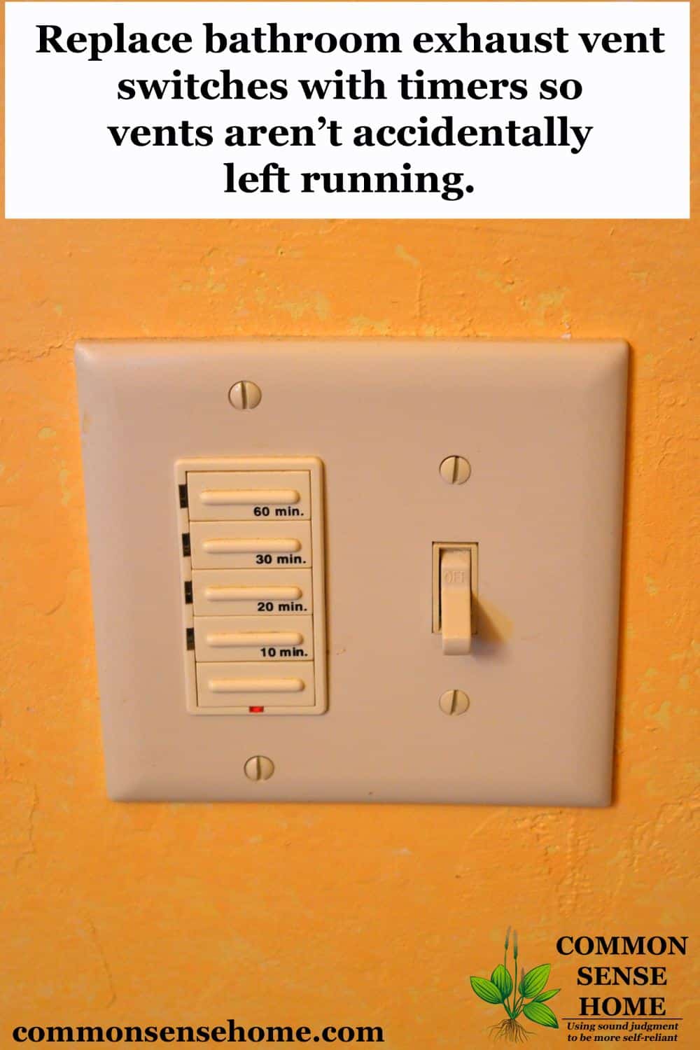 Bathroom vent timer