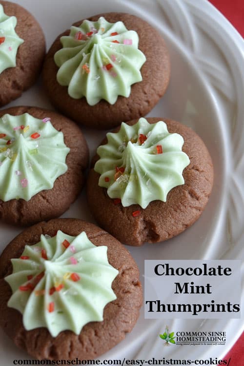 Easy Chocolate Mint Thumbprint Cookies