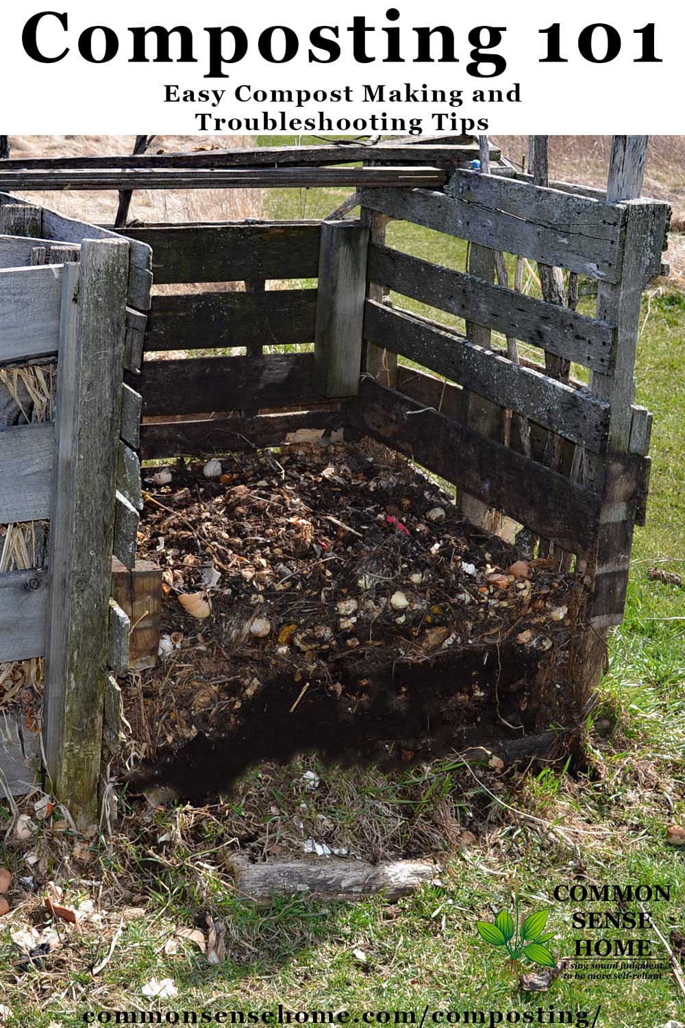 Home compost bin made with pallets