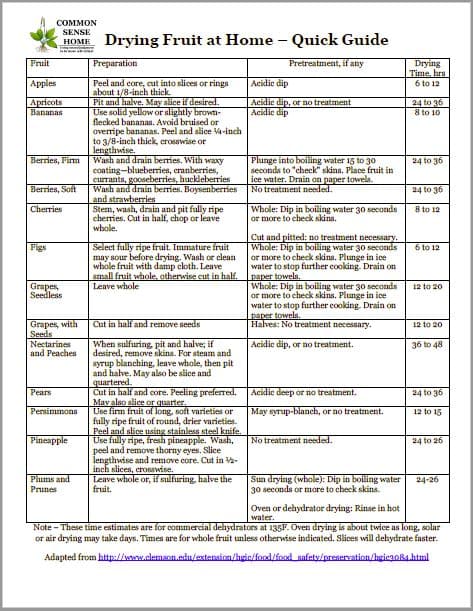 Dehydrator Comparison Chart