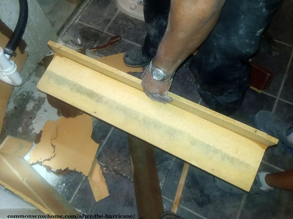 mold in cabinets after the hurricane Harvey flooding