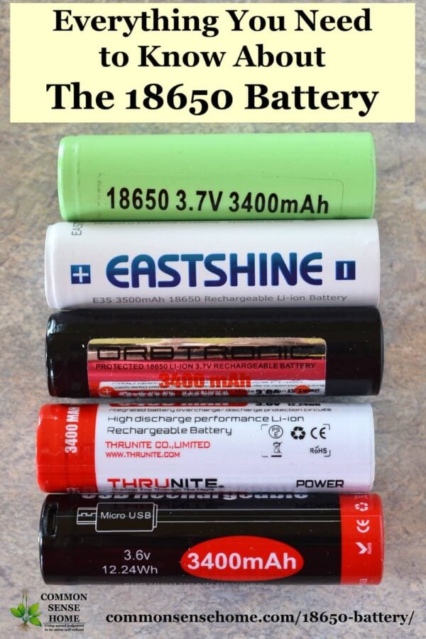 Li Ion Battery Size Chart