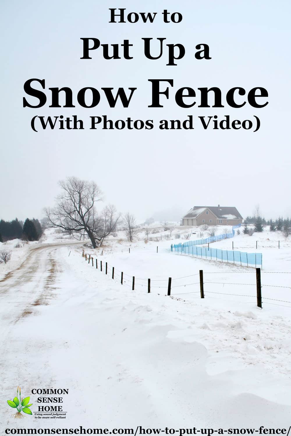 snow fence by driveway