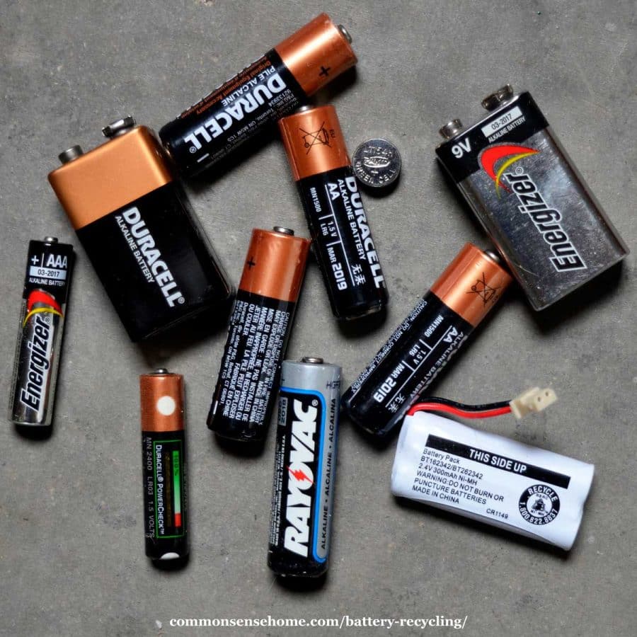 batteries ready for recycling