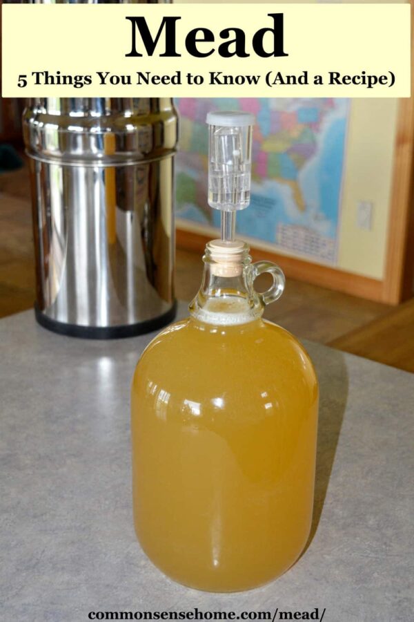 fermenting mead in carboy with airlock at top