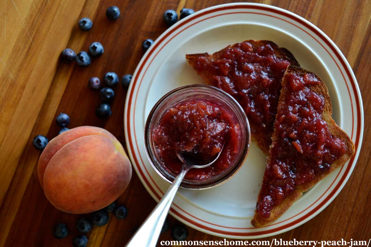Blueberry Peach Jam - Low Sugar, Small Batch Recipe