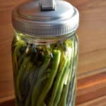 dilly beans in mason jar