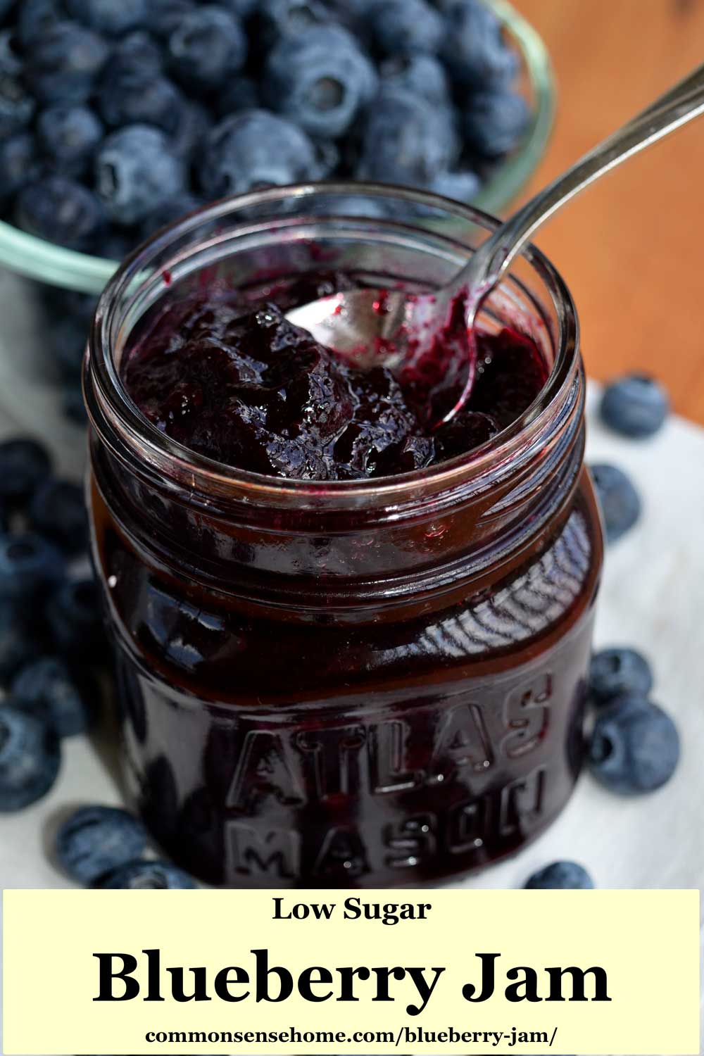 Blueberry Jam Easy, Small Batch, Low Sugar & Very Blueberry