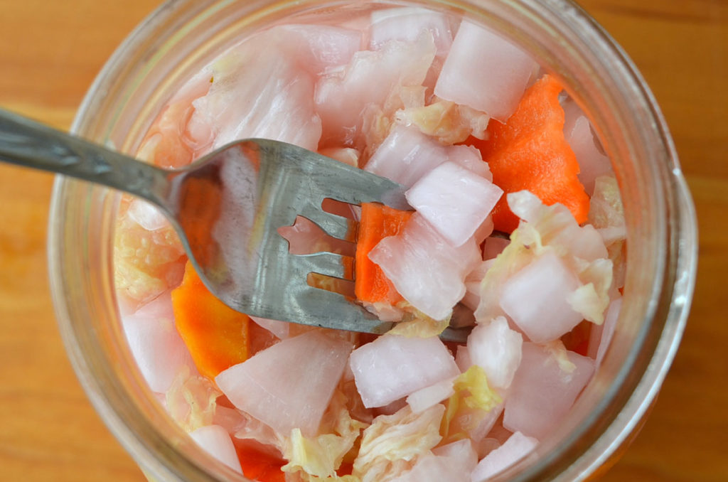 kimchi in mason jar