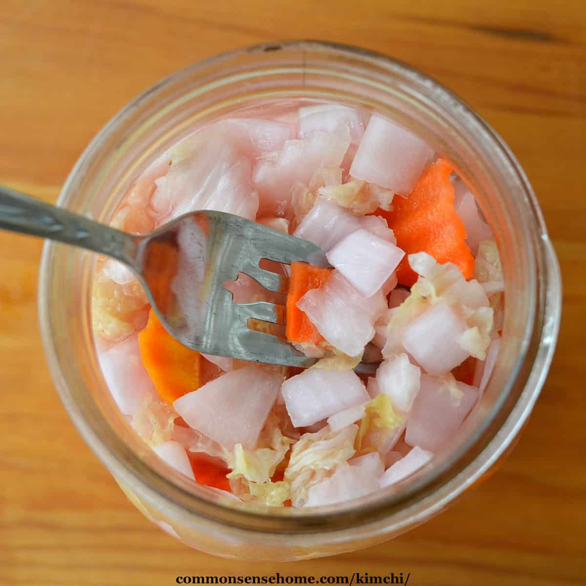 kimchi in mason jar