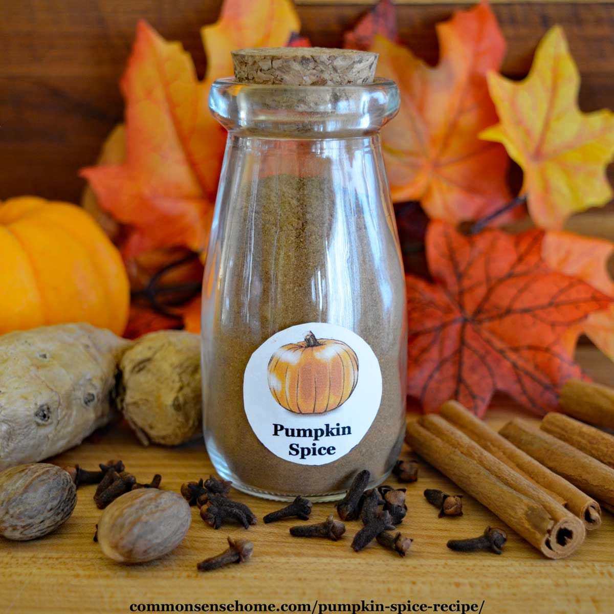 small glass jar of pumpkin pie spice