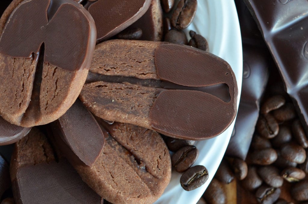 chocolate coffee cookies - "reindeer prints"