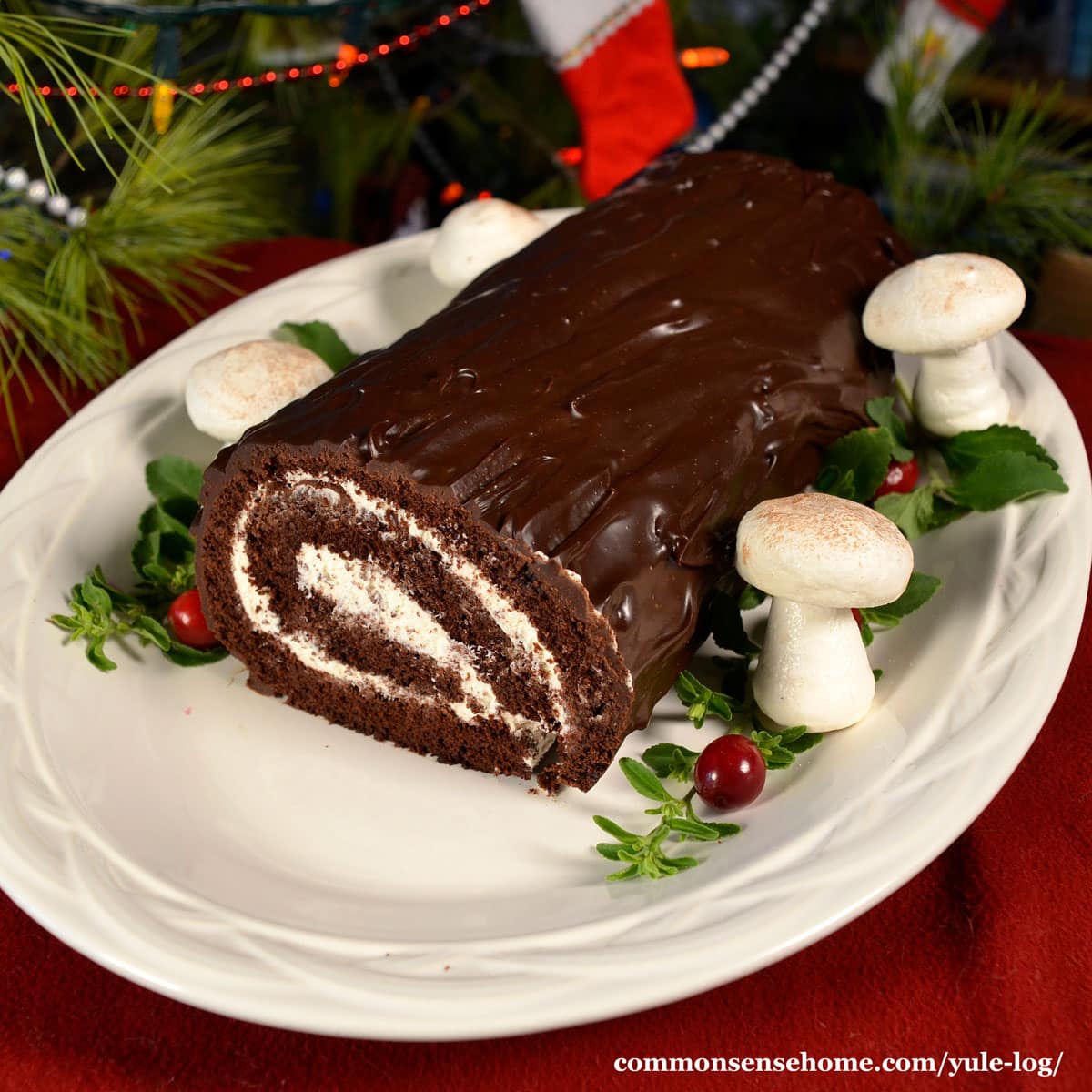 Holiday Yule Log Cake (Bûche de Noël) - Ahead of Thyme