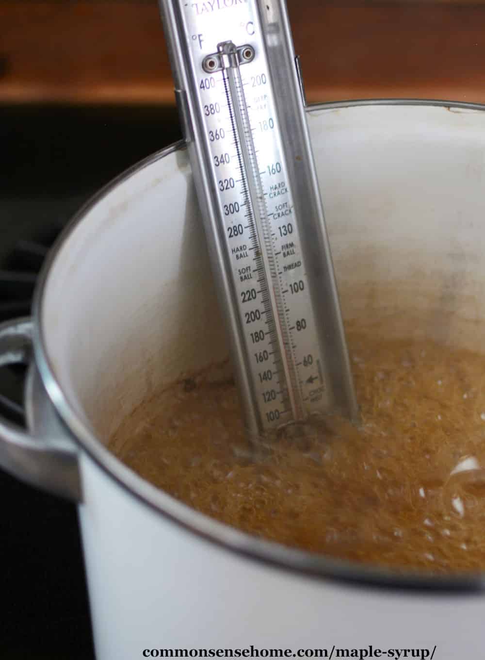 boiling maple sap