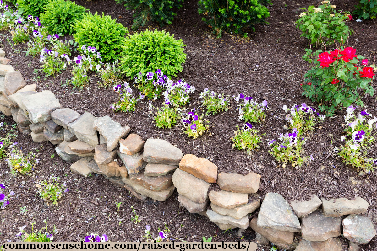 rock wall elevated garden bed