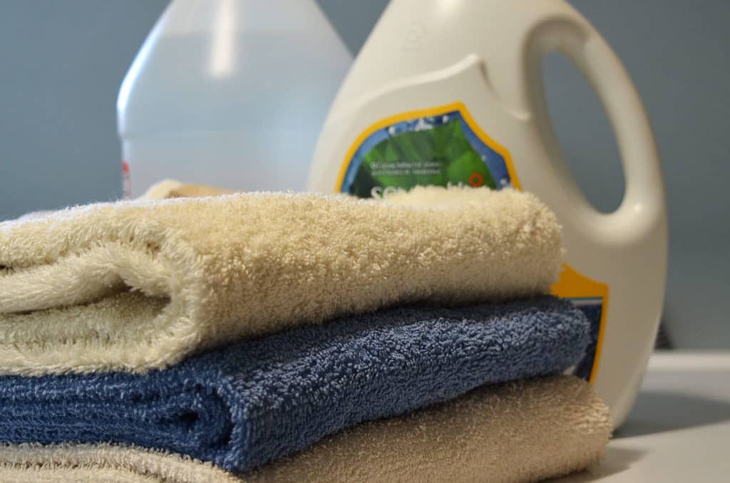 clean towels and laundry products