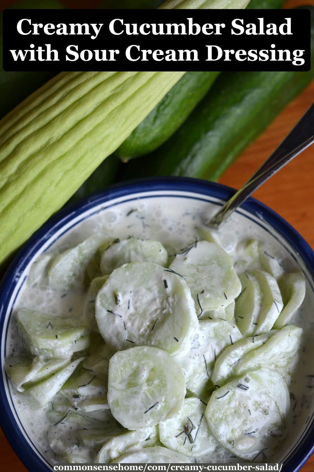 creamy cucumber salad and cucumbers