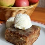 apple cake with caramel topping