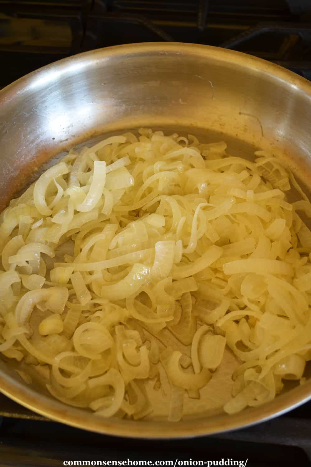 cooked onions in pan