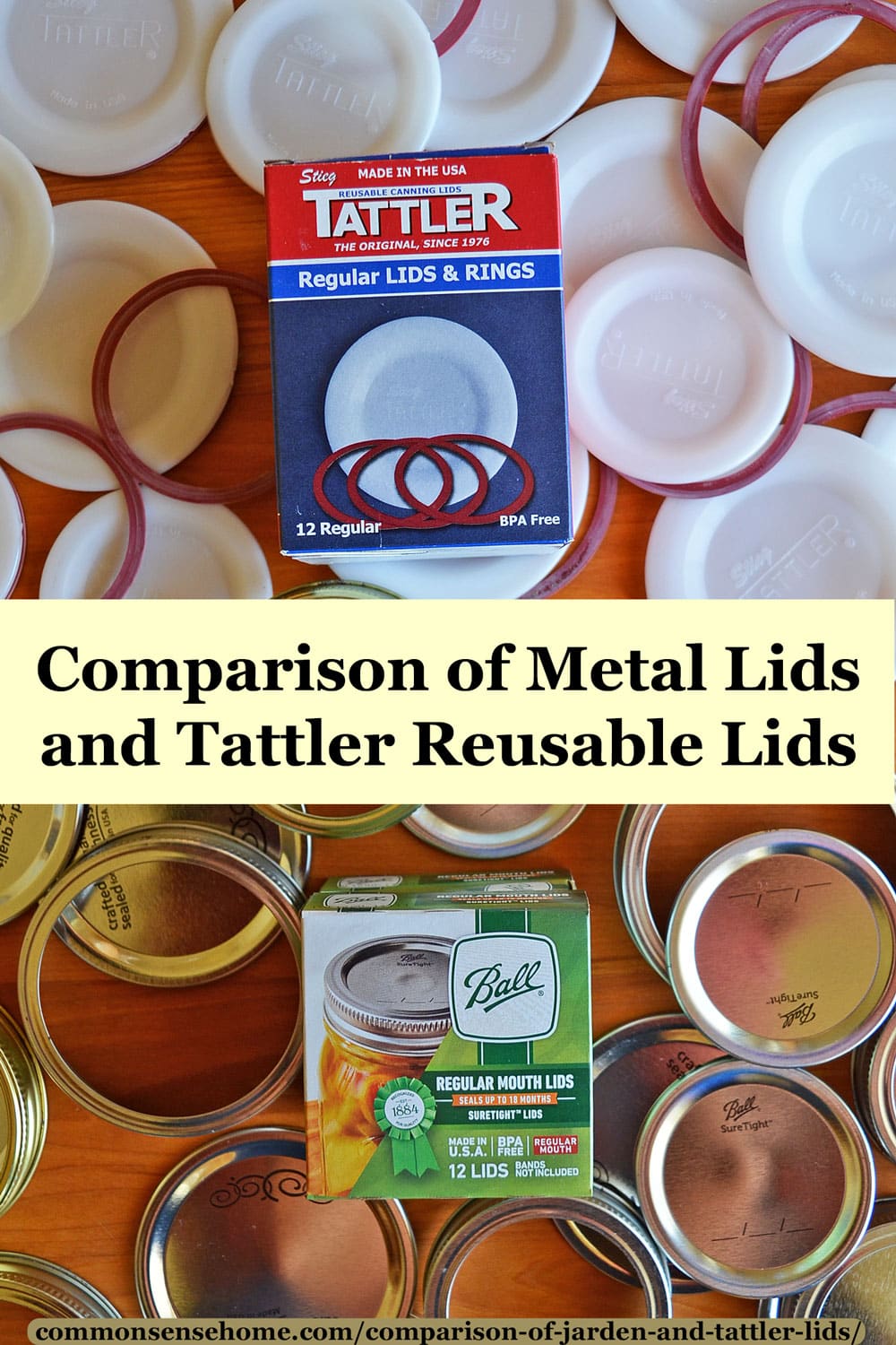 Comparison of Metal Lids and Tattler Lids