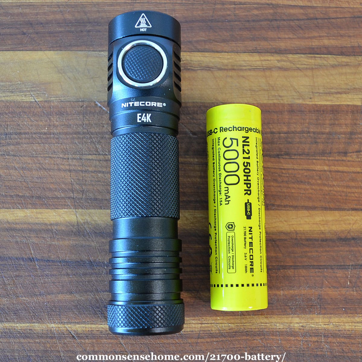 21700 flashlight and battery