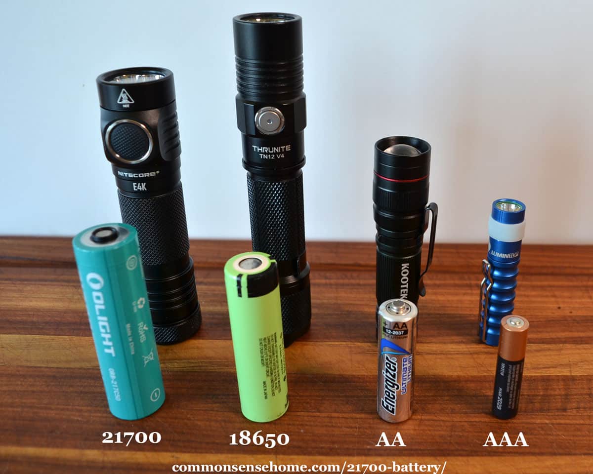 battery and flashlight size comparison