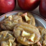 caramel apple cookies with fresh apple bits