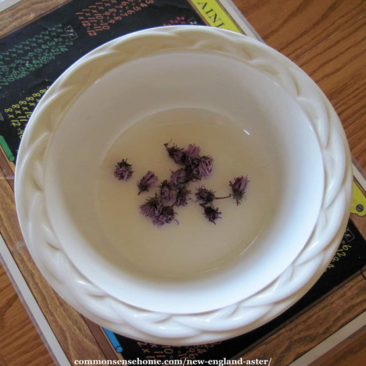 flowers in bowl for steam inhalation