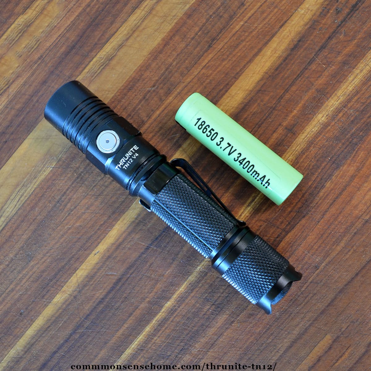 Thrunite TN12 Flashlight and 18650 battery