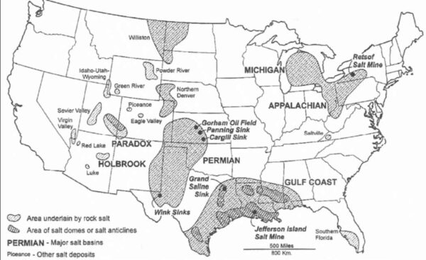USA Rock Salt Deposits Source Johnson and Gonzales 1978