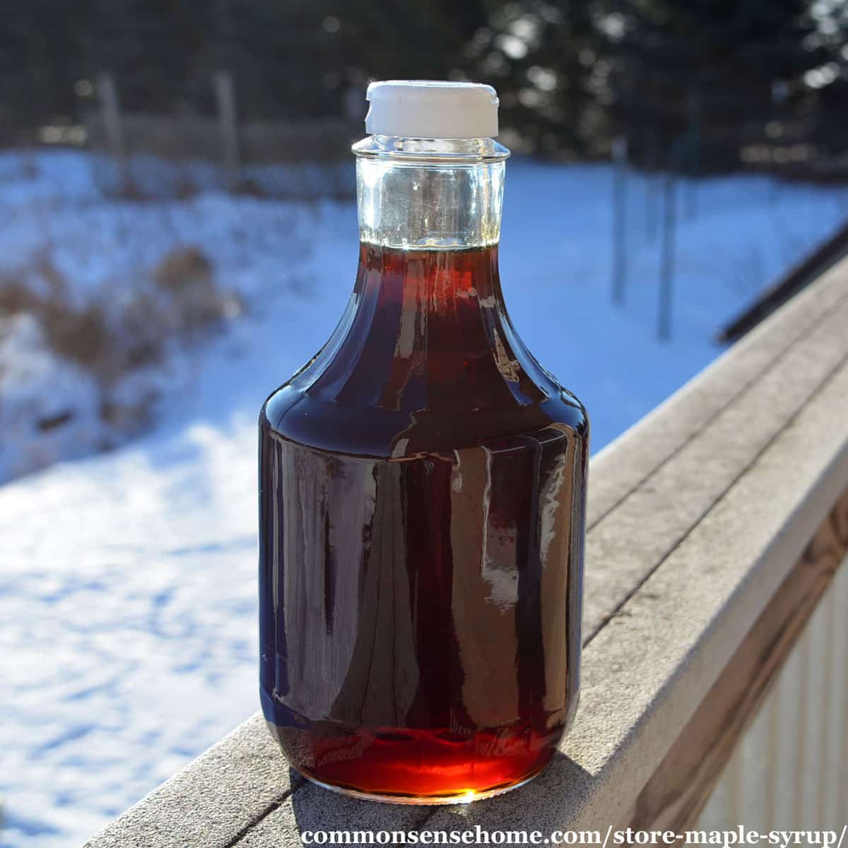 bottle of maple syrup